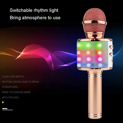 WS-858L LED Light Flashing Wireless Capacitance Microphone Comes With Audio Mobile Phone Bluetoon Live Microphone(Pink) - Microphone by buy2fix | Online Shopping UK | buy2fix