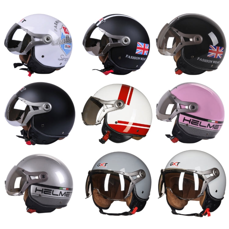 GXT Electric Vehicle Half Cover Helmet Four Seasons Retro Helmet, Size: L(White Shield 83) - Helmets by GXT | Online Shopping UK | buy2fix