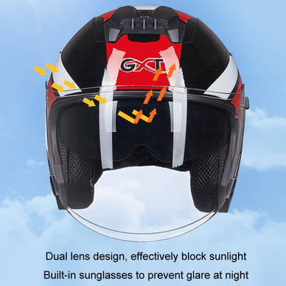 GXT Electric Vehicle Four Seasons Sun Protection & Windshield Double Lens Helmet, Size: M(Bright Black Gray) - Helmets by GXT | Online Shopping UK | buy2fix