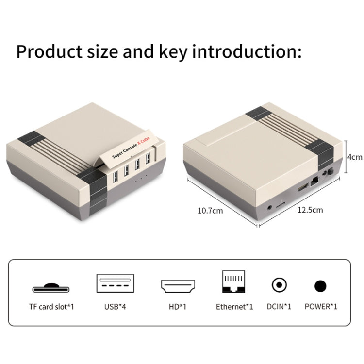 Super Console X Cube Wired Retro TV Video Game Console Built-in 50+ Emulators,EU Plug 256G 50000+Games 4 Handles - Pocket Console by buy2fix | Online Shopping UK | buy2fix