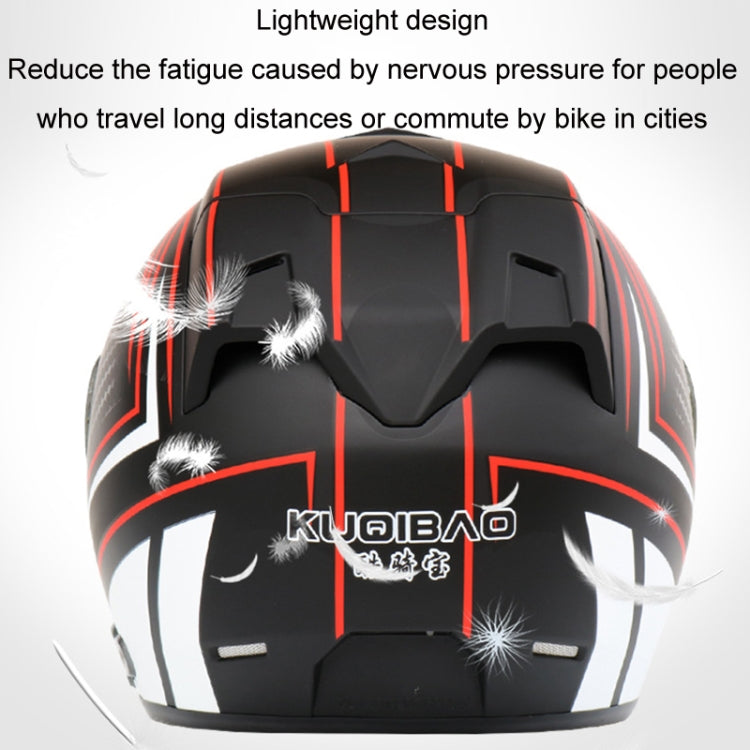 KUQIBAO Motorcycle Smart Bluetooth Sun Protection Double Lens Safety Helmet, Size: XL(Matte Black Phantom Fiber+Gray Rear Spoiler) - Helmets by KUQIBAO | Online Shopping UK | buy2fix