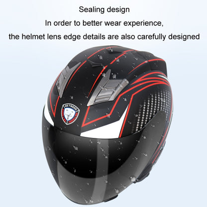 KUQIBAO Motorcycle Smart Bluetooth Sun Protection Double Lens Safety Helmet, Size: M(Matte Black+Black Tail) - Helmets by KUQIBAO | Online Shopping UK | buy2fix