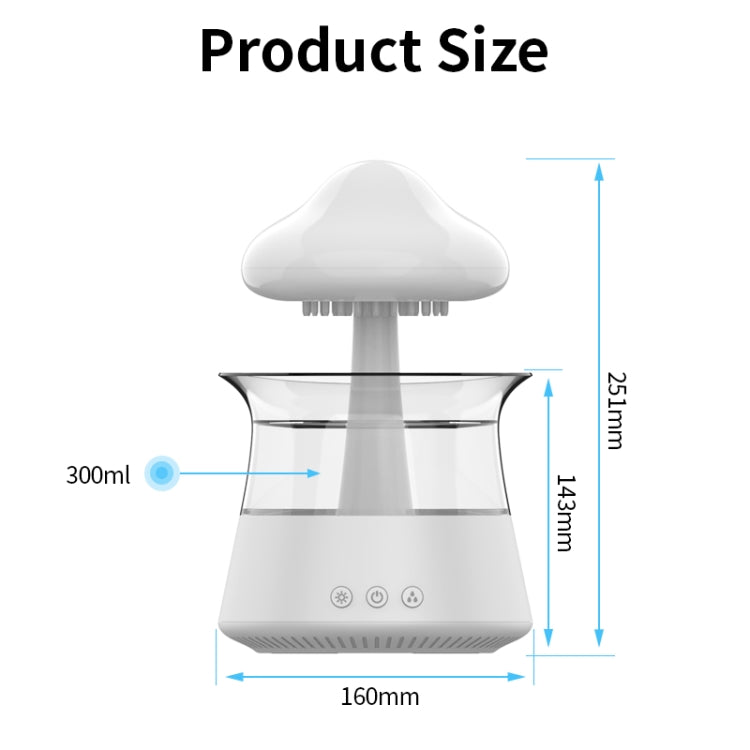 CH06 300ml Rain Humidifier Mushroom Cloud Colorful Night Lamp Aromatherapy Machine, Style: Without Remote Controller(Light Wood Grain) - Air Purifiers & Accessories by buy2fix | Online Shopping UK | buy2fix