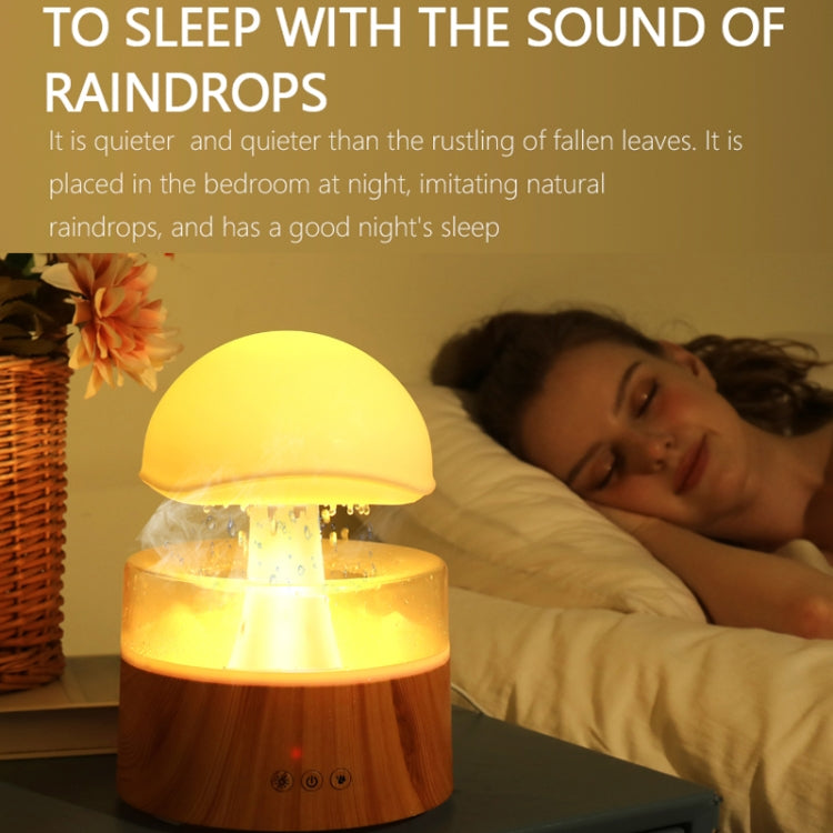 500ml Rain Humidifier Mushroom Cloud Colorful Night Lamp Aromatherapy Machine With Remote Control, Style: USB Direct Plug(White) - Air Purifiers & Accessories by buy2fix | Online Shopping UK | buy2fix