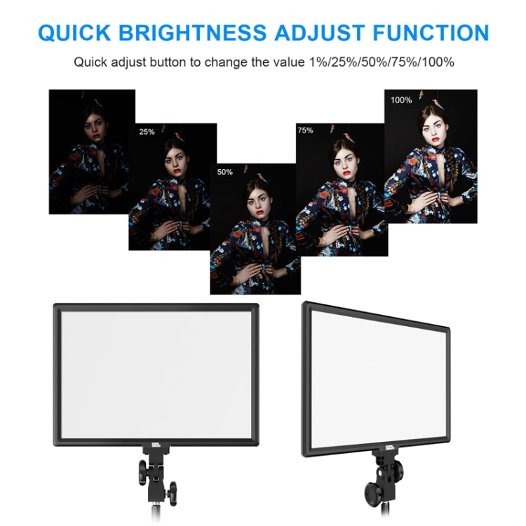 Pixel P50 Dual Color Temperature Flat Panel Fill Light 45W Soft Outdoor Shooting Fill Light for Straight Photography(Lamp+US Plug Adapter) -  by Pixel | Online Shopping UK | buy2fix