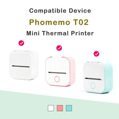 For Phomemo T02 3rolls Bluetooth Printer Thermal Paper Label Paper 50mmx3m 5 Years Blue on White Sticker - Printer Accessories by Phomemo | Online Shopping UK | buy2fix