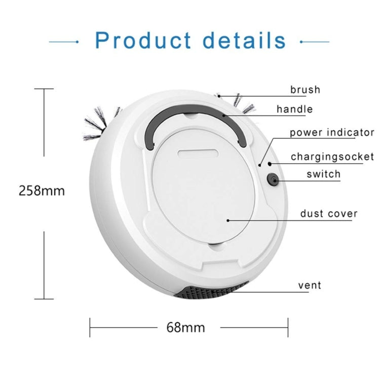 3-in-1 1800pa Smart Cleaning Robot Rechargeable Auto Robotic Vacuum Dry Wet Mopping Cleaner(White) - Robot Vacuum Cleaner by buy2fix | Online Shopping UK | buy2fix