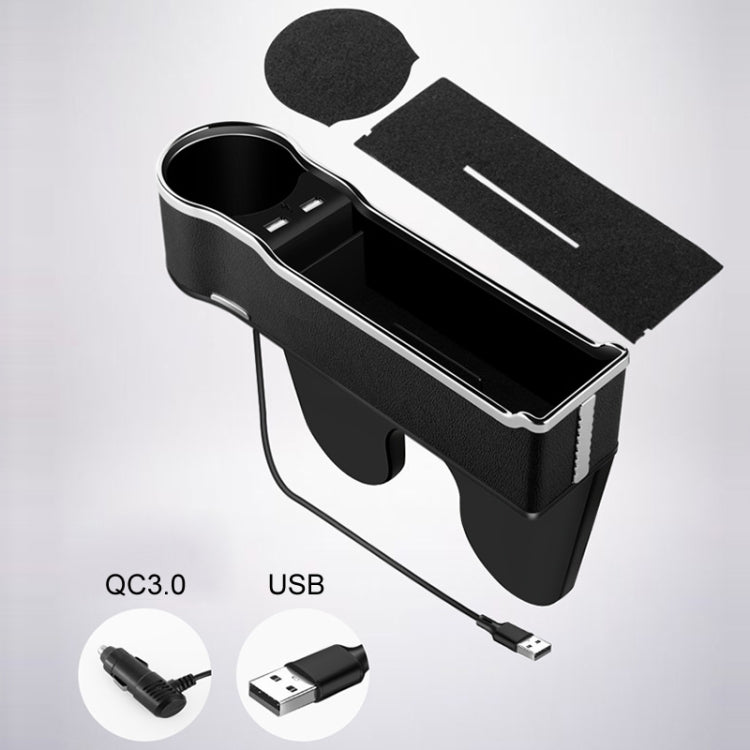 Car Seat Gap Storage Box Multifunctional Mobile Phone USB Charger, Color: Standard Black - Stowing Tidying by buy2fix | Online Shopping UK | buy2fix