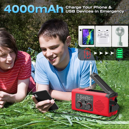 Solar Charging NOAA Emergency Weather Radio with LED Flashlight Reading Lamp, SOS Alarm(Grey) - Radio Player by buy2fix | Online Shopping UK | buy2fix