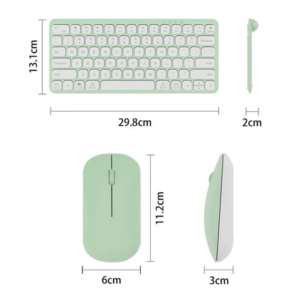 B087 2.4G Portable 78 Keys Dual Mode Wireless Bluetooth Keyboard And Mouse, Style: Keyboard Mouse Set Green - Wireless Keyboard by buy2fix | Online Shopping UK | buy2fix