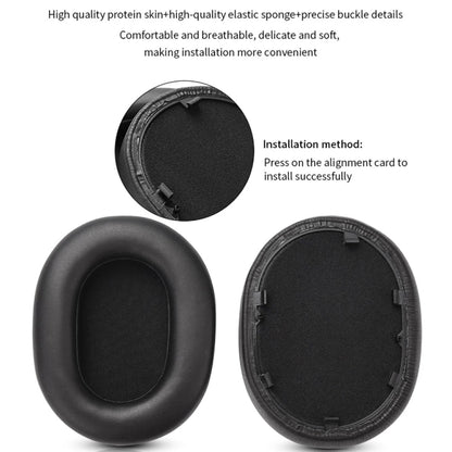 2pcs For Sony WH-1000XM5 Headphone Sponge Leather Case Earmuffs(Platinum Silver) - Earmuff & Pad by buy2fix | Online Shopping UK | buy2fix