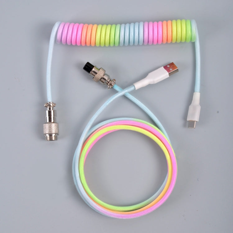 USB-C/Type-C  Mechanical Keyboard Wire Computer Aviation Connector,Cable Length: 3m(Colorful) - Other by buy2fix | Online Shopping UK | buy2fix