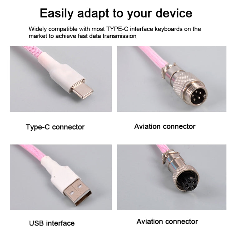 USB-C/Type-C  Mechanical Keyboard Wire Computer Aviation Connector,Cable Length: 3m(Colorful) - Other by buy2fix | Online Shopping UK | buy2fix