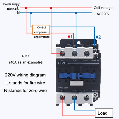 CHNT CJX2-6511 65A 220V Silver Alloy Contacts Multi-Purpose Single-Phase AC Contactor - Relays by CHNT | Online Shopping UK | buy2fix