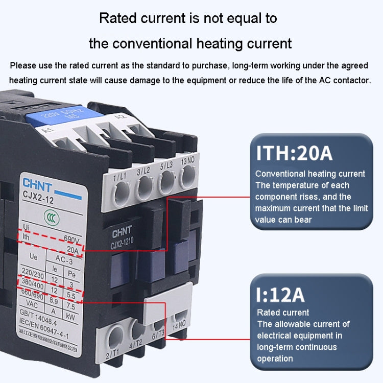 CHNT CJX2-8011 80A 220V Silver Alloy Contacts Multi-Purpose Single-Phase AC Contactor - Relays by CHNT | Online Shopping UK | buy2fix