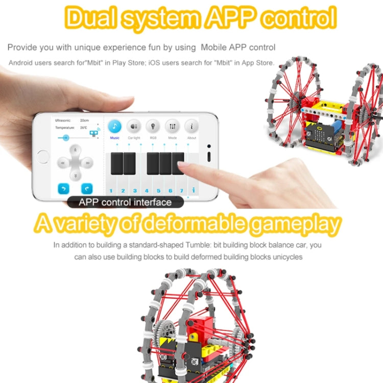 Yahboom Micro: Bit Self-Balancing Block Building Programmable APP Control Robot Kit, Spec: Tumblebit Package - Components Kits by Yahboom | Online Shopping UK | buy2fix