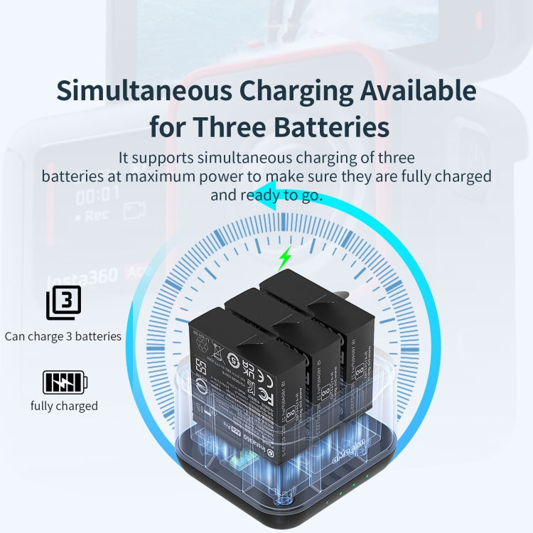 For Insta360 Ace Pro / Ace aMagisn 3 Slots Battery Charger Charging Hub - Others by aMagisn | Online Shopping UK | buy2fix