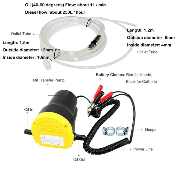 24V 60W Oil / Crude oil Fluid Sump Extractor Scavenge Exchange Transfer Pump Suction Transfer Pump + Tubes for Auto Car Boat Mot - In Car by buy2fix | Online Shopping UK | buy2fix