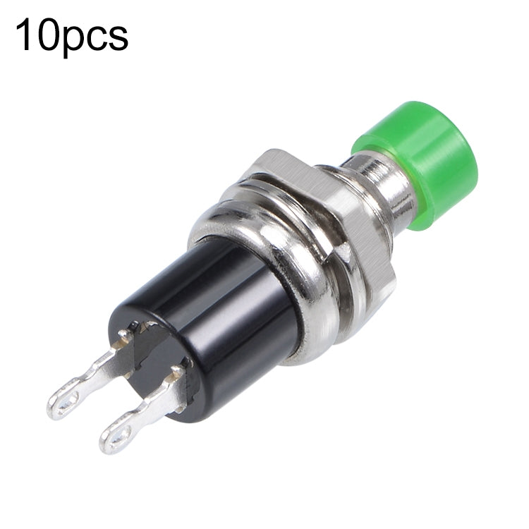 10 PCS 7mm Thread Multicolor 2 Pins Momentary Push Button Switch(Green) - Switch by buy2fix | Online Shopping UK | buy2fix