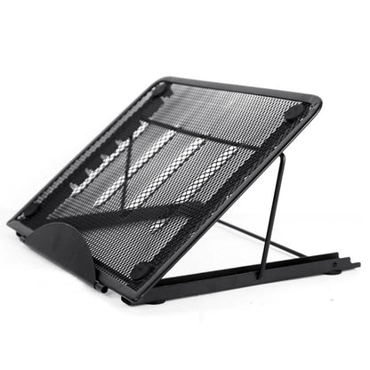 Portable Desktop Folding Cooling Metal Mesh Adjustable Ventilated Holder(Black) - Laptop Stand by buy2fix | Online Shopping UK | buy2fix