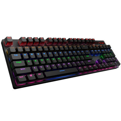 Rapoo V500 PRO Mixed Light 104 Keys Desktop Laptop Computer Game Esports Office Home Typing Wired Mechanical Keyboard(Tea Shaft) - Wired Keyboard by Rapoo | Online Shopping UK | buy2fix