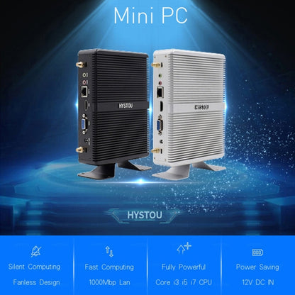 HYSTOU H2 Windows / Linux System Mini PC, Intel Core I5-7267U Dual Core Four Threads up to 3.50GHz, Support mSATA 3.0, 8GB RAM DDR3 + 256GB SSD 500GB HDD (White) - Computer & Networking by HYSTOU | Online Shopping UK | buy2fix