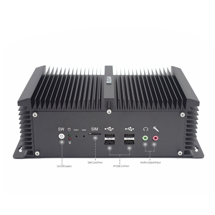 HYSTOU P12-I5-8250U Fanless Mini PC Intel Core i5-8250U Processor Quad Core up to 1.6GHz, RAM: 8G, ROM: 256G, Support Win 7 / 8 / 10 / Linux(Black) - Barebone Mini PCs by HYSTOU | Online Shopping UK | buy2fix