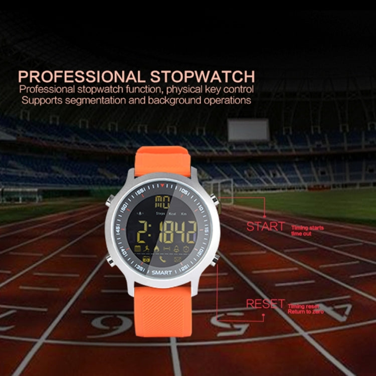 EX18 Smart Sports Watch FSTN Full View Screen Luminous Dial High Tensile TPU Strap, Support Steps Counting / Burned Calory / Calendar Date / Bluetooth 4.0 / Incoming Call Reminder / Low Battery Reminder(Orange) - Smart Wear by buy2fix | Online Shopping UK | buy2fix