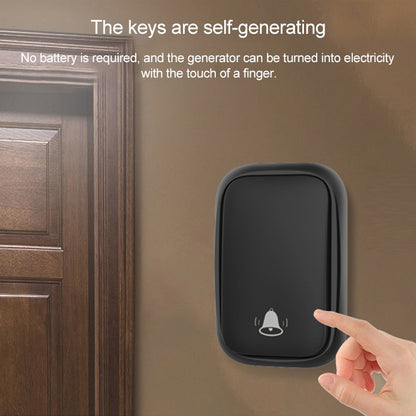 CACAZI FA88 Self-Powered Smart Home Wireless Doorbell, US Plug(Black) - Security by CACAZI | Online Shopping UK | buy2fix