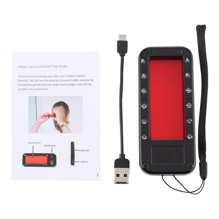 Rectangular Shape Lens Search Scanning Detector with Infrared Light & Lanyard - Security by buy2fix | Online Shopping UK | buy2fix