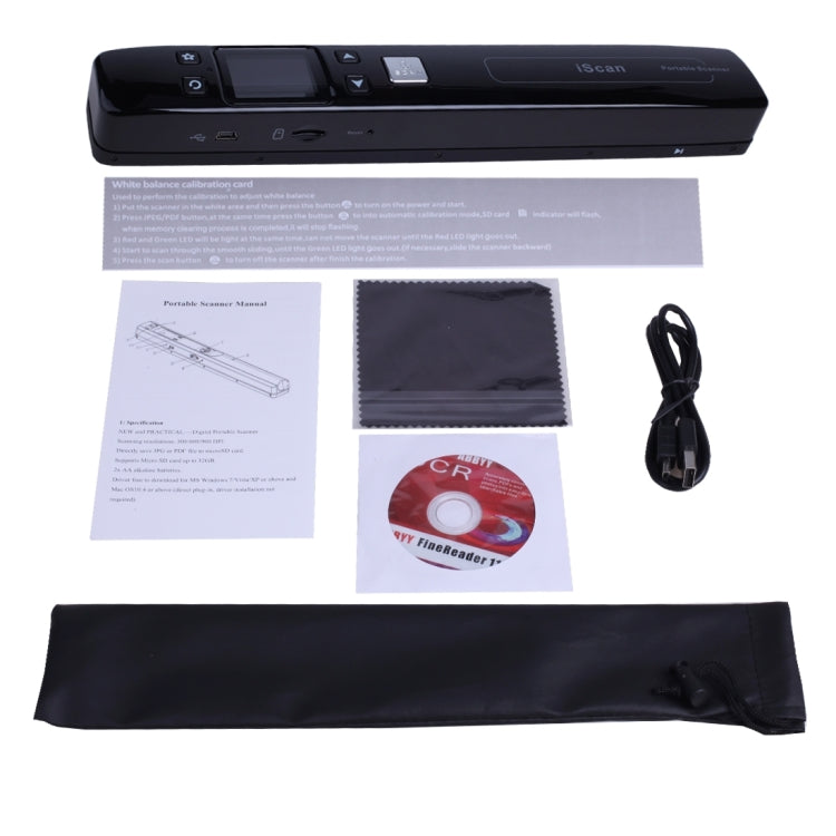 iScan02 Double Roller Mobile Document Portable Handheld Scanner with LED Display,  Support 1050DPI  / 600DPI  / 300DPI  / PDF / JPG / TF(Black) - Consumer Electronics by buy2fix | Online Shopping UK | buy2fix