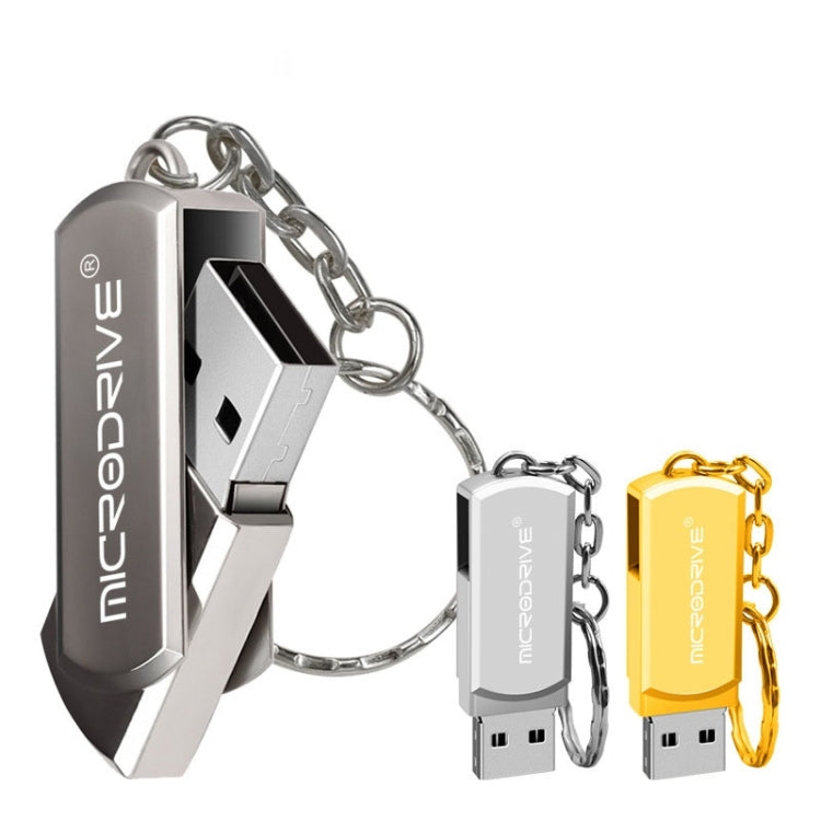 MicroDrive 16GB USB 2.0 Creative Personality Metal U Disk with Keychain (Silver) - USB Flash Drives by MicroDrive | Online Shopping UK | buy2fix