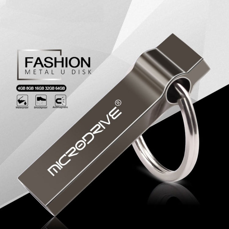 MicroDrive 8GB USB 2.0 Metal Keychain U Disk (Black) - Computer & Networking by MicroDrive | Online Shopping UK | buy2fix