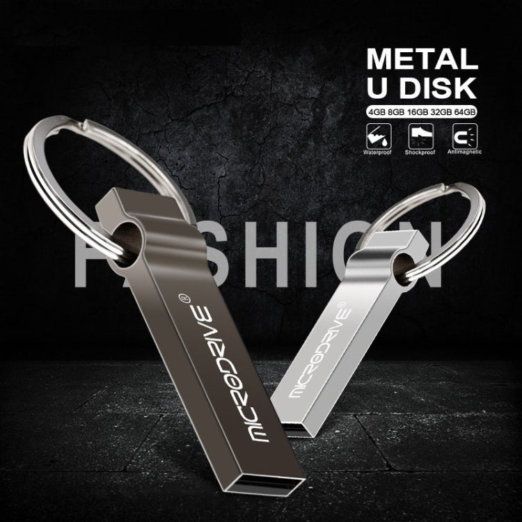 MicroDrive 128GB USB 2.0 Metal Keychain U Disk (Black) - Computer & Networking by MicroDrive | Online Shopping UK | buy2fix