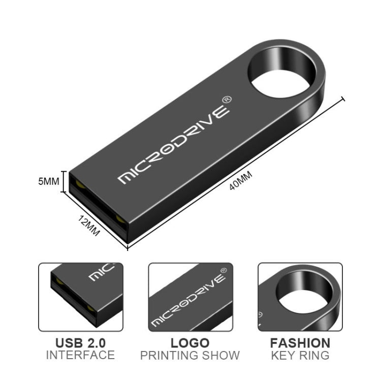 MicroDrive 16GB USB 2.0 Metal Waterproof High Speed U Disk(Black) - Computer & Networking by MicroDrive | Online Shopping UK | buy2fix