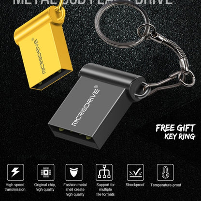 MicroDrive 8GB USB 2.0 Metal Mini USB Flash Drives U Disk (Black) - USB Flash Drives by MicroDrive | Online Shopping UK | buy2fix