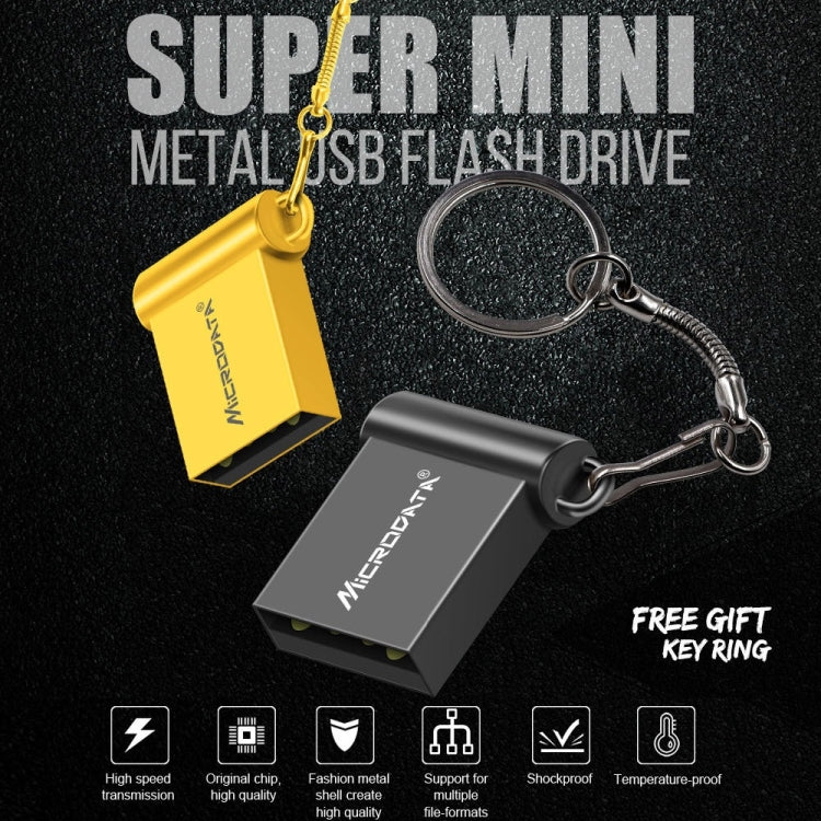 MiCRODATA 4GB USB 2.0 Computer and Car Two-use Mini Metal U Disk (Black) - USB Flash Drives by MiCRODATA | Online Shopping UK | buy2fix